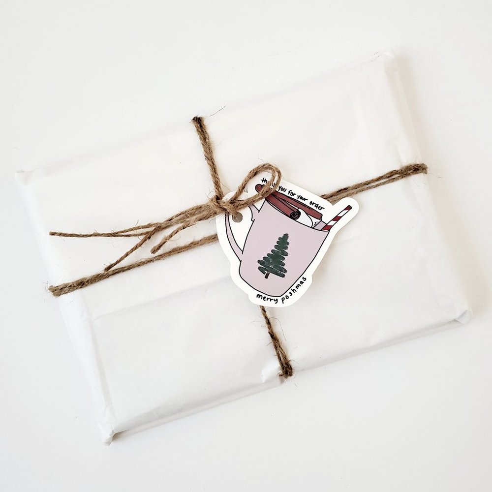 LB052 NOTE CARDS Thank You for Your Order Merry Poshmas Holiday Mug [Price Firm] - Picture 3 of 7